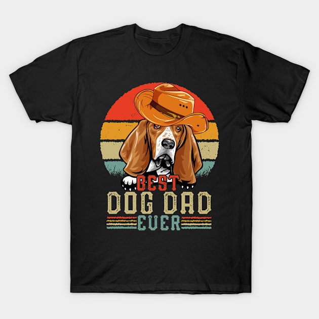 Vintage Best Dog Dad Ever Retro Headband Funny Father's Day T-Shirt by TeeBlade